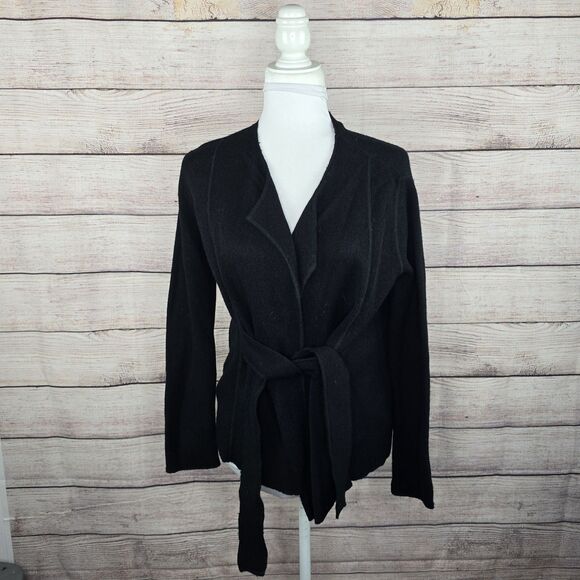Beyond Threads Black Knit Cardigan Alpaca Wool Blend Sweater Medium - Picture 6 of 8
